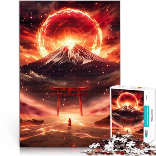 Puzzle für Teenager 1000 Teile Spielzeug Lernspiele Stressabbau Japanischer Wüstenfeuersturm Wunschliste mit dem Weihnachtsmann38x26cm von QVKZLYFXN