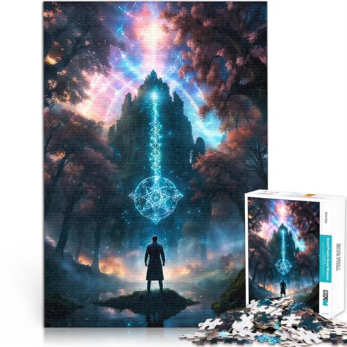 Puzzle für Teenager 1000 Teile Spielzeug Lernspiele Stressabbau Waldschrein-Zauber Geburtstagsgeschenk, Geschenke50x70cm von QVKZLYFXN
