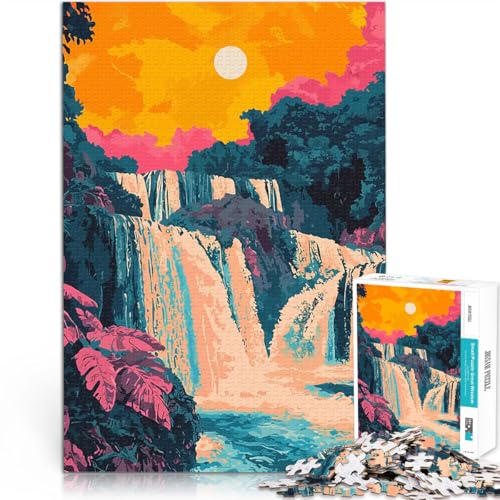 Teenager 1000 Teile Puzzle Denkspiel Thailand Wasserfall Sonnenuntergang Minimalistische Kunst Geschenke für Freunde und Familie52x38cm Teenager 1000 Teile Puzzle Denkspiel Thailand Wasserfall Sonnenuntergang Minimalistische Kunst Geschenke für Freunde und Familie52x38cm von QVKZLYFXN