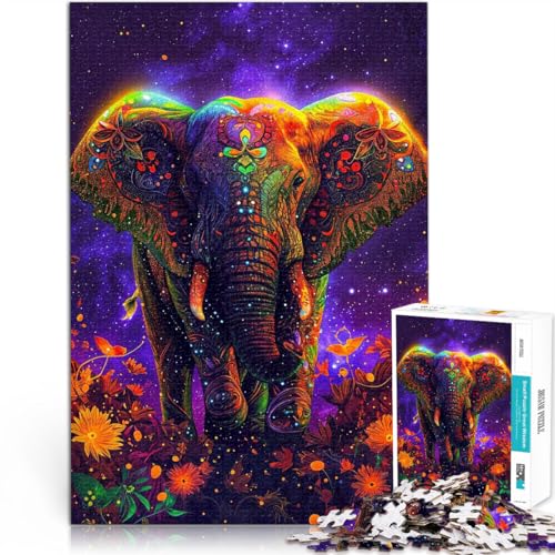 Teenager 1000 Teile Puzzle Geschenke zum Suchbegriff: Herausfordernde Spiele Psychedelischer Elefant Eltern-Kind-Interaktion50x70cm von QVKZLYFXN