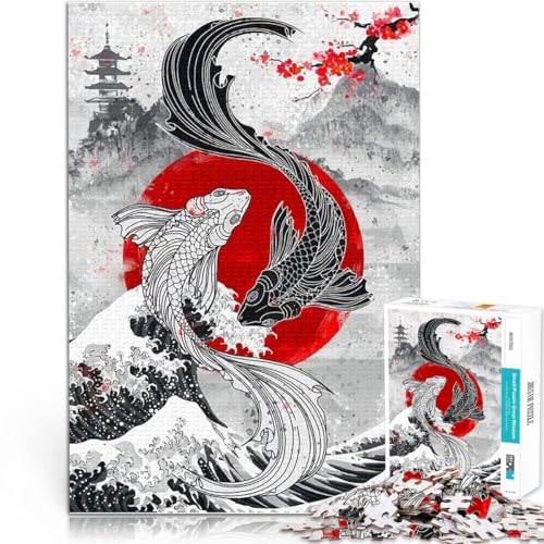 Teenager 1000 Teile Puzzle Helfen Sie dem Gehirn, süchtig machende Spielzeuge zu trainieren, um Geduld zu entwickeln KOI-Fische Kunstwerk Geschenk38x26cm von QVKZLYFXN
