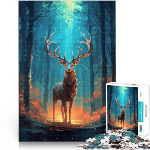 Teenager 1000 Teile Puzzle Lernspielzeug für die ganze Familie Hirsch im Wald geheimnisvoll Künstlersammlung, Bildende Kunst75x50cm Teenager 1000 Teile Puzzle Lernspielzeug für die ganze Familie Hirsch im Wald geheimnisvoll Künstlersammlung, Bildende Kunst75x50cm von QVKZLYFXN