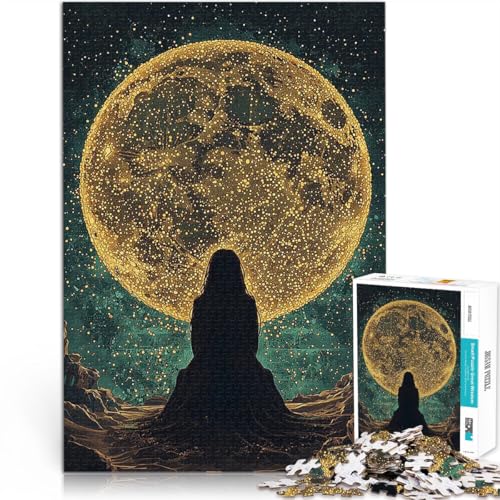 Teenager 1000 Teile Puzzle Pädagogisches Spielzeug zum Stressabbau Silhouette unter einem riesigen Mond Geburtstagsgeschenk52x38cm Teenager 1000 Teile Puzzle Pädagogisches Spielzeug zum Stressabbau Silhouette unter einem riesigen Mond Geburtstagsgeschenk52x38cm von QVKZLYFXN