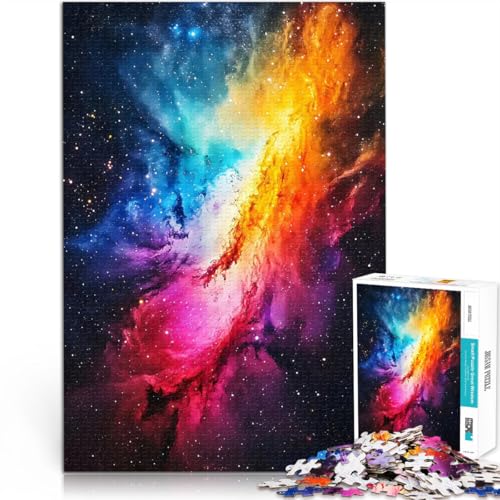 Teenager 1000 Teile Puzzle Spielzeug Lernspiele Stressabbau Galaxie in Regenbogenfarben einzigartiges Herausforderungsspiel50x70cm von QVKZLYFXN