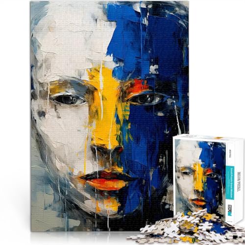 Teenager 1000-teiliges Puzzle Dekomprimierendes intellektuelles Lernspielzeug Abstraktes Frauengesicht Eltern-Kind-Interaktion38x52cm von QVKZLYFXN
