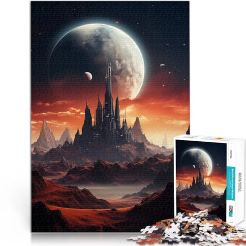 Teenager 1000-teiliges Puzzle Familienspiel zum Stressabbau, schwierige Herausforderung Berge und Planeten Geburtstagsgeschenk75x50cm von QVKZLYFXN