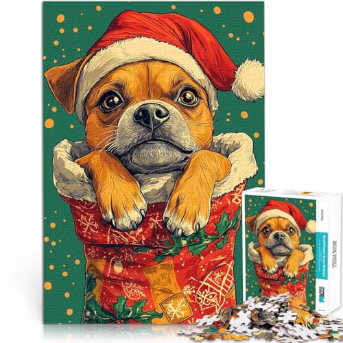 Teenager 1000-teiliges Puzzle Lernspiele Heimdekoration Süße Weihnachtskatze denn eignet ganze Familie38x52cm von QVKZLYFXN