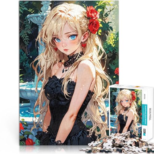 Teenager 1000-teiliges Puzzle Pädagogisches Familienspiel Anime-Mädchen mit roten Rosen Lernspiel für Geburtstag, Weihnachten75x50cm Teenager 1000-teiliges Puzzle Pädagogisches Familienspiel Anime-Mädchen mit roten Rosen Lernspiel für Geburtstag, Weihnachten75x50cm von QVKZLYFXN