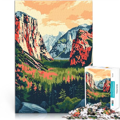 Teenager 1000-teiliges Puzzle Spielspielzeug Minimalistische Yosemite-Kunst Geschenke für Freunde und Familie75x50cm von QVKZLYFXN