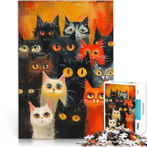 Teenager 1000-teiliges Puzzle lustige Spiele für die ganze Familie Katzenmenge Gemälde Lernspiel für Geburtstag, Weihnachten38x26cm Teenager 1000-teiliges Puzzle lustige Spiele für die ganze Familie Katzenmenge Gemälde Lernspiel für Geburtstag, Weihnachten38x26cm von QVKZLYFXN