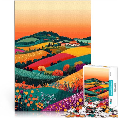Teenager-Puzzle 1000 Teile Denkspiel Gemütliche italienische Sonnenuntergangshügel Minimalistische Kunstillustration Heimdekoration Spielzeug38x26cm Teenager-Puzzle 1000 Teile Denkspiel Gemütliche italienische Sonnenuntergangshügel Minimalistische Kunstillustration Heimdekoration Spielzeug38x26cm von QVKZLYFXN