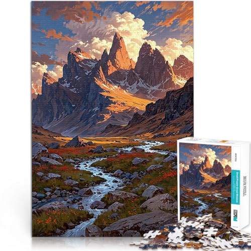Teenager-Puzzle 1000 Teile Lernspiele DIY Spielzeug Gebirgsbachlandschaft eignet ganze Familie52x38cm von QVKZLYFXN