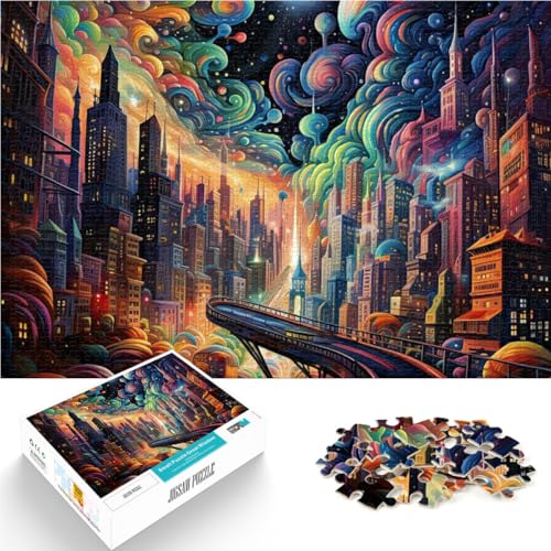 Teenager-Puzzle 1000 Teile Lernspielzeug für die ganze Familie Trippy City – Stadt in Technicolor Angebot als Geschenk für die ganze Familie52x38cm Teenager-Puzzle 1000 Teile Lernspielzeug für die ganze Familie Trippy City – Stadt in Technicolor Angebot als Geschenk für die ganze Familie52x38cm von QVKZLYFXN