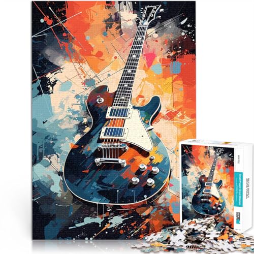Teenager-Puzzle 1000 Teile Trainieren Sie Ihr Gehirn und Ihre Hände Ästhetische Eleganz Gitarre Künstlersammlung, Bildende Kunst38x26cm von QVKZLYFXN