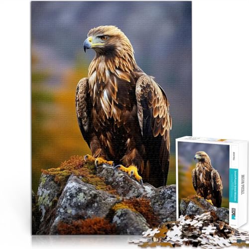 Teenager-Puzzles 1000 Teile Gehirnintelligenz-Herausforderung süchtig machendes Spielzeug Steinadler EIN Kunstwerk38x26cm von QVKZLYFXN