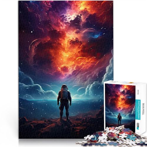 Teenager-Puzzles 1000 Teile Spielzeug Lernspiele Stressabbau Astronaut im Nebelsturm Geeignet für die Schreibtischdekoration52x38cm von QVKZLYFXN