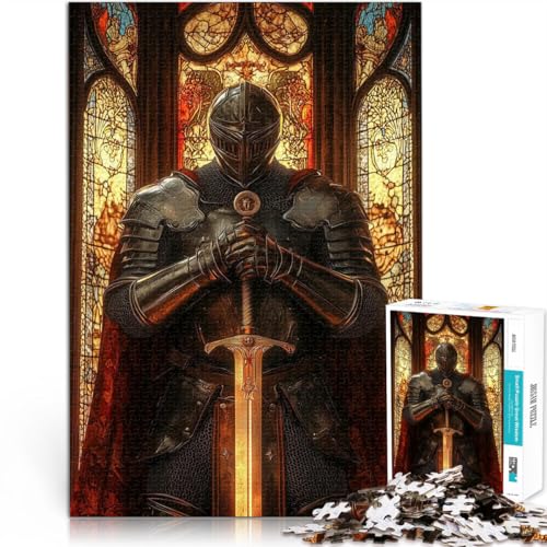 Teenager-Puzzles 1000 Teile Spielzeug Lernspiele Stressabbau Ritter in Rüstung Buntglas Einzigartige Wohndekoration und Geschenke75x50cm Teenager-Puzzles 1000 Teile Spielzeug Lernspiele Stressabbau Ritter in Rüstung Buntglas Einzigartige Wohndekoration und Geschenke75x50cm von QVKZLYFXN