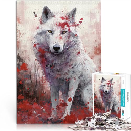 Teenager-Puzzles 1000 Teile Stressabbau-Spielzeug Mondwächter Wolfskunst denn eignet ganze Familie50x70cm von QVKZLYFXN