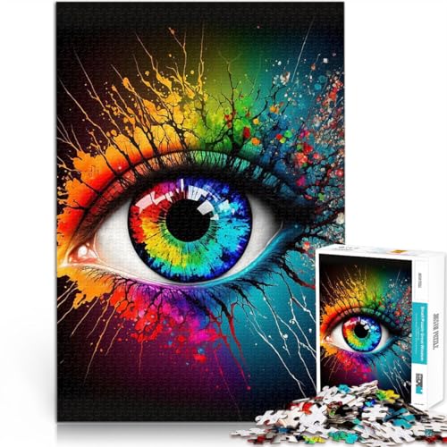 Teenager-Puzzles 1000 Teile Trainieren Sie Ihr Gehirn und Ihre Hände Buntes Auge Jedes Stück ist einzigartig – Anspruchsvolles Familienspiel38x52cm von QVKZLYFXN