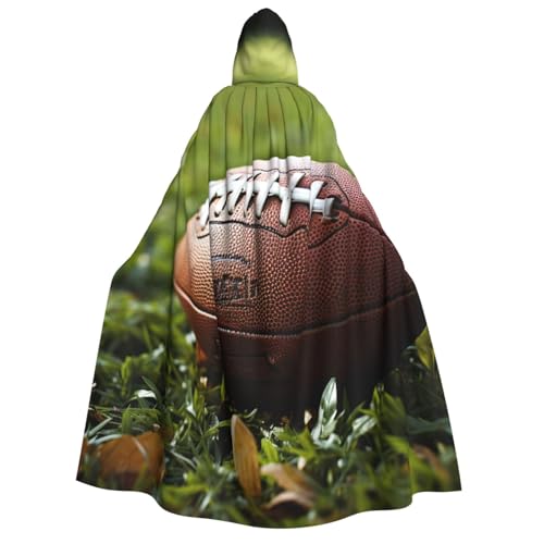 QVUEagriSJ Kapuzenumhang Halloween Kapuzenumhang Uni Halloween Umhang Braun Fußball Grün Gras Kapuzenmantel Cosplay Kostüme von QVUEagriSJ