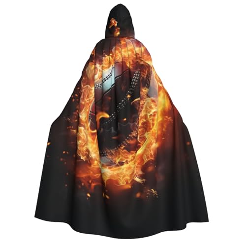 QVUEagriSJ Kapuzenumhang Halloween Kapuzenumhang Uni Halloween Umhang Burning Football Kapuzenmantel Cosplay Kostüme von QVUEagriSJ
