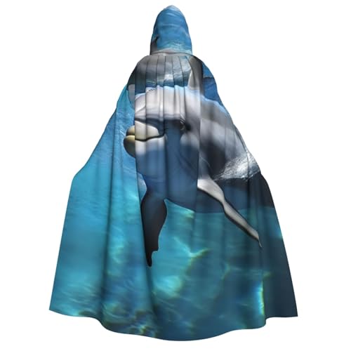 QVUEagriSJ Kapuzenumhang Halloween Kapuzenumhang Uni Halloween Umhang Delfin Kapuzenmantel Cosplay Kostüme von QVUEagriSJ