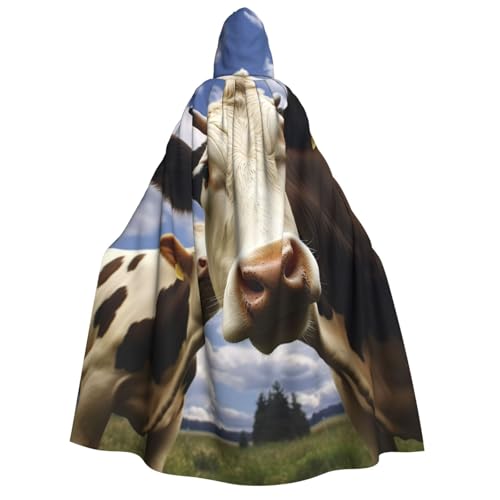 QVUEagriSJ Kapuzenumhang Halloween Kapuzenumhang Uni Halloween Umhang Milch Kuh Kapuzenmantel Cosplay Kostüme von QVUEagriSJ