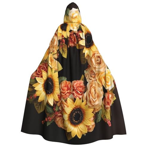 QVUEagriSJ Kapuzenumhang Halloween Kapuzenumhang Uni Halloween Umhang Sonnenblumenkranz mit Rosen Kapuzenmantel Cosplay Kostüme QVUEagriSJ Kapuzenumhang Halloween Kapuzenumhang Uni Halloween Umhang Sonnenblumenkranz mit Rosen Kapuzenmantel Cosplay Kostüme von QVUEagriSJ