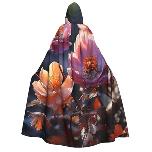 QVUEagriSJ Kapuzenumhang Halloween Kapuzenumhang Uni Halloween Umhang Wilde Blumen Kapuzenmantel Cosplay Kostüme von QVUEagriSJ