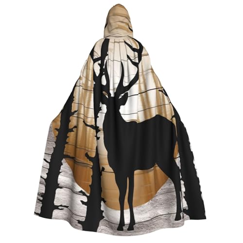 QVUEagriSJ Kapuzenumhang Halloween Kapuzenumhang Uni Halloween Umhang Wilder Elch schwarz gestreift 1 Kapuzenmantel Cosplay Kostüme von QVUEagriSJ