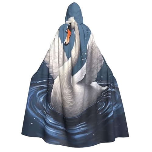 QVUEagriSJ Kapuzenumhang Halloween Kapuzenumhang Uni Halloween Umhang weißer Schwan Kapuzenmantel Cosplay Kostüme von QVUEagriSJ