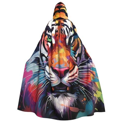 QVUEagriSJ Kapuzenumhang für Halloween, Uni, Halloween-Umhang, Farbgemalt, Tigergesicht, Cosplay-Kostüme QVUEagriSJ Kapuzenumhang für Halloween, Uni, Halloween-Umhang, Farbgemalt, Tigergesicht, Cosplay-Kostüme von QVUEagriSJ