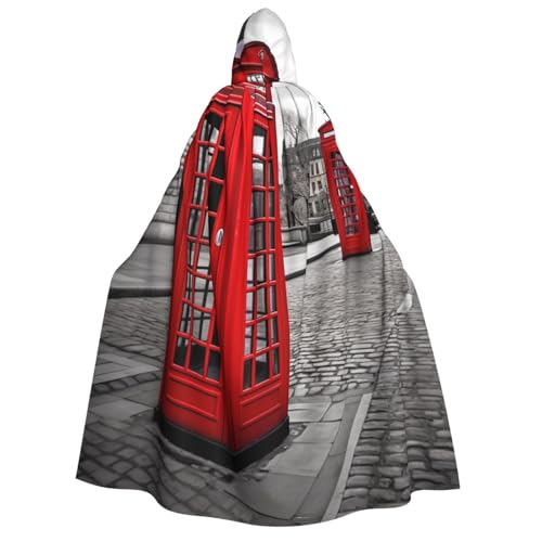 QVUEagriSJ Kapuzenumhang für Halloween, Uni, Halloween-Umhang, London, rote Telefonzelle, Cosplay-Kostüme QVUEagriSJ Kapuzenumhang für Halloween, Uni, Halloween-Umhang, London, rote Telefonzelle, Cosplay-Kostüme von QVUEagriSJ
