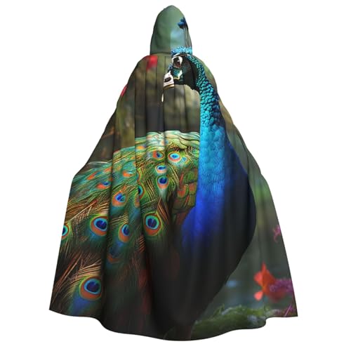 QVUEagriSJ Kapuzenumhang für Halloween, Uni, Halloween-Umhang, bunter Pfau, Cosplay-Kostüme QVUEagriSJ Kapuzenumhang für Halloween, Uni, Halloween-Umhang, bunter Pfau, Cosplay-Kostüme von QVUEagriSJ