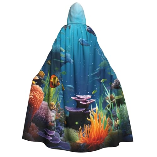 QVUEagriSJ Kapuzenumhang für Halloween, Uni, Halloween-Umhang, farbige Unterwasserwelt, Kapuzenmantel, Cosplay-Kostüme QVUEagriSJ Kapuzenumhang für Halloween, Uni, Halloween-Umhang, farbige Unterwasserwelt, Kapuzenmantel, Cosplay-Kostüme von QVUEagriSJ