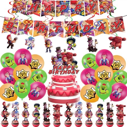 Brawl Party Ballon Kit, Charaktere Partygeschirr Ballon Kit,44PCS Spiel Geburtstag Deko, Gaming Thema Geburtstag Partygeschirr Dekoration, Party Dekoration Kindergeburtstag von QWEPU