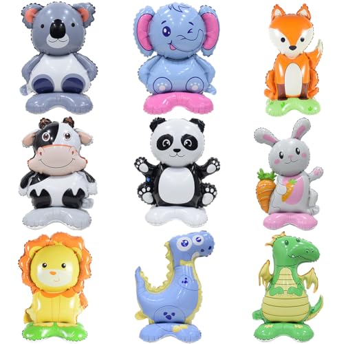 Folienballon Tier mit Sockel,9PCS Folienballon Tiere, XXL Waldtiere Luftballon, Groß Panda Löwe Riesenballon, Folienballons für Safari Deko, Waldtiere Ballon für Geburtstag Party Deko Geschenk Folienballon Tier mit Sockel,9PCS Folienballon Tiere, XXL Waldtiere Luftballon, Groß Panda Löwe Riesenballon, Folienballons für Safari Deko, Waldtiere Ballon für Geburtstag Party Deko Geschenk von QWEPU