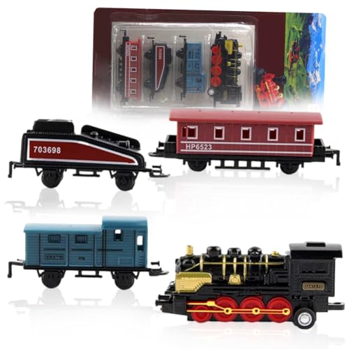 Mini-Dampfzug-Modell-Spielzeug, Retro-Dampfzug-Spielzeug-Set, Kleiner Zug Modell Spielzeug Ornament,zurückziehbare Simulations-Dampfloken-Modell-Spielzeug Jungen und Mädchen, Geschenk Mini-Dampfzug-Modell-Spielzeug, Retro-Dampfzug-Spielzeug-Set, Kleiner Zug Modell Spielzeug Ornament,zurückziehbare Simulations-Dampfloken-Modell-Spielzeug Jungen und Mädchen, Geschenk von QWEPU