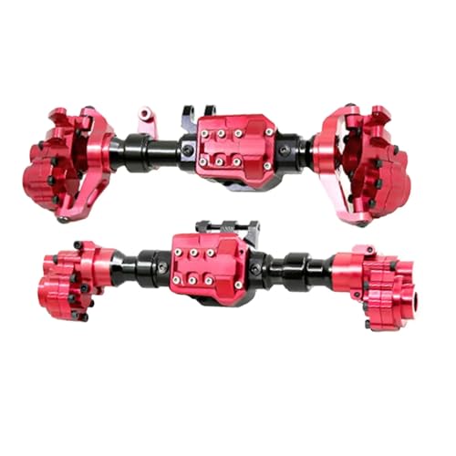 Für 1/10 RC Crawler DIY Geändert DIY Zubehör Teile Vorne Hinterachse Gehäuse Upgrade Teil RC Metall Achse Geändert Teile RC Ersatzteile(Red) von QWHTYO