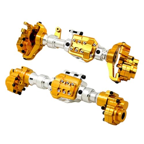 Für 1/10 RC Crawler DIY Geändert DIY Zubehör Teile Vorne Hinterachse Gehäuse Upgrade Teil RC Metall Achse Geändert Teile RC Ersatzteile(Yellow) von QWHTYO
