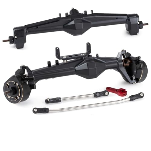 Für Axial Für Capra 1,9 Für UTB AXI03004 Für Buggy 4WS 1/10 RC Vorne Hinterachse Set Upgrade Teile Aluminium F9 Portal Achse Upgrades Teile RC Ersatzteile(Black,1Set) von QWHTYO
