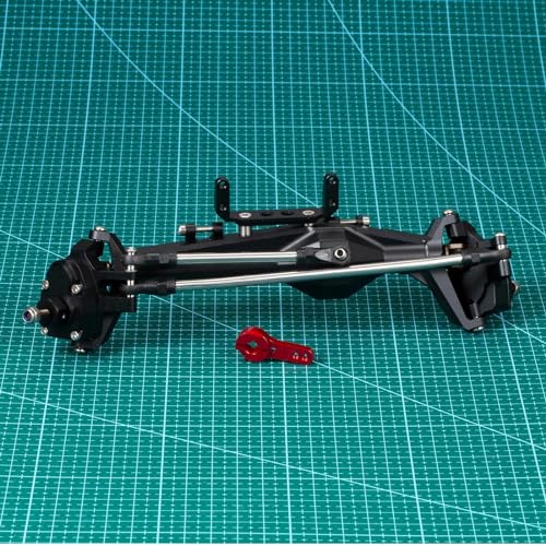 Für Axial Für Capra 1,9 Für UTB AXI03004 Für Buggy 4WS 1/10 RC Vorne Hinterachse Set Upgrade Teile Aluminium F9 Portal Achse Upgrades Teile RC Ersatzteile(Black,Front Axle) von QWHTYO