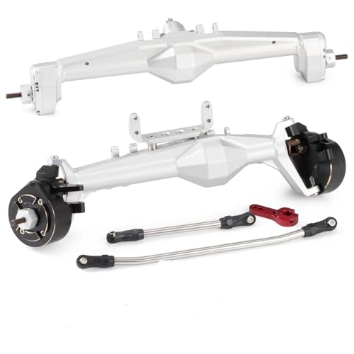 Für Axial Für Capra 1,9 Für UTB AXI03004 Für Buggy 4WS 1/10 RC Vorne Hinterachse Set Upgrade Teile Aluminium F9 Portal Achse Upgrades Teile RC Ersatzteile(Silver,1Set) von QWHTYO