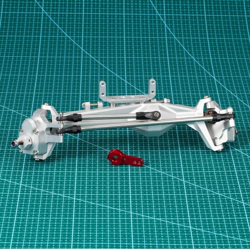 Für Axial Für Capra 1,9 Für UTB AXI03004 Für Buggy 4WS 1/10 RC Vorne Hinterachse Set Upgrade Teile Aluminium F9 Portal Achse Upgrades Teile RC Ersatzteile(Silver,Front Axle) von QWHTYO
