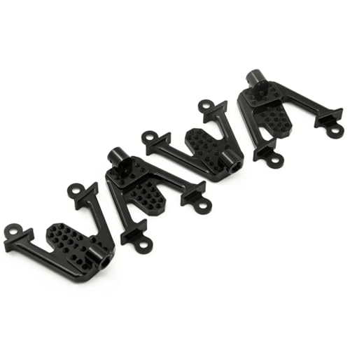 Für Axial Für SCX10 4 Stücke Aluminium Hinten Vorne Shock Mount Set Dämpfer Turm Hoops Set 1/10 RC Crawler Auto Upgrade Teile RC Ersatzteile(Black) von QWHTYO