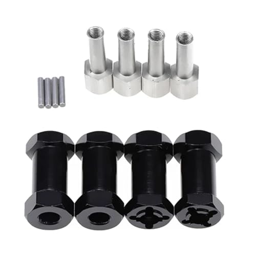 Für Axial Für SCX10 D90 4 Stücke 1/10 RC Crawler 12mm Hex Radnabe Stick Adapter 25mm Verlängerung Combiner Koppler Ersatzteile RC Ersatzteile(Black) von QWHTYO