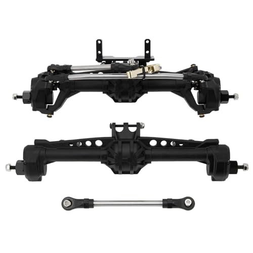 Für Axial Für SCX10 II 1/10 RC Crawler Auto Upgrade Portal Achsen Vorne Hinterachse Mit Stahl Getriebe Metall Lager Modifizierte Teile RC Ersatzteile(Black) von QWHTYO