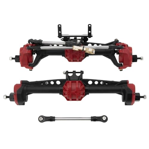 Für Axial Für SCX10 II 1/10 RC Crawler Auto Upgrade Portal Achsen Vorne Hinterachse Mit Stahl Getriebe Metall Lager Modifizierte Teile RC Ersatzteile(Red) von QWHTYO