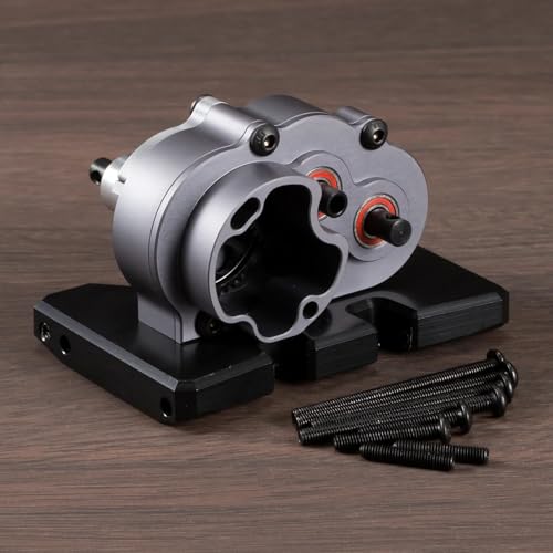 Für Axial SCX10 Pro AR44 AR45 Für Capra Für Element Für Enduro Achse Gefräste Aluminium 18.6% Overdrive Übertragung 48P LCG Chassis Getriebe RC Ersatzteile von QWHTYO