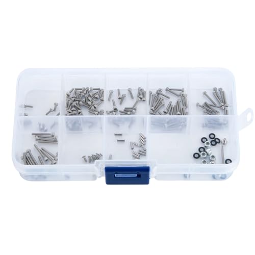 Für Axial SCX24 90081 1/24 RC Auto Upgrade Teile Fernbedienung Crawler Auto LKW 186 Stücke Metall Schrauben Set Box RC Ersatzteile von QWHTYO